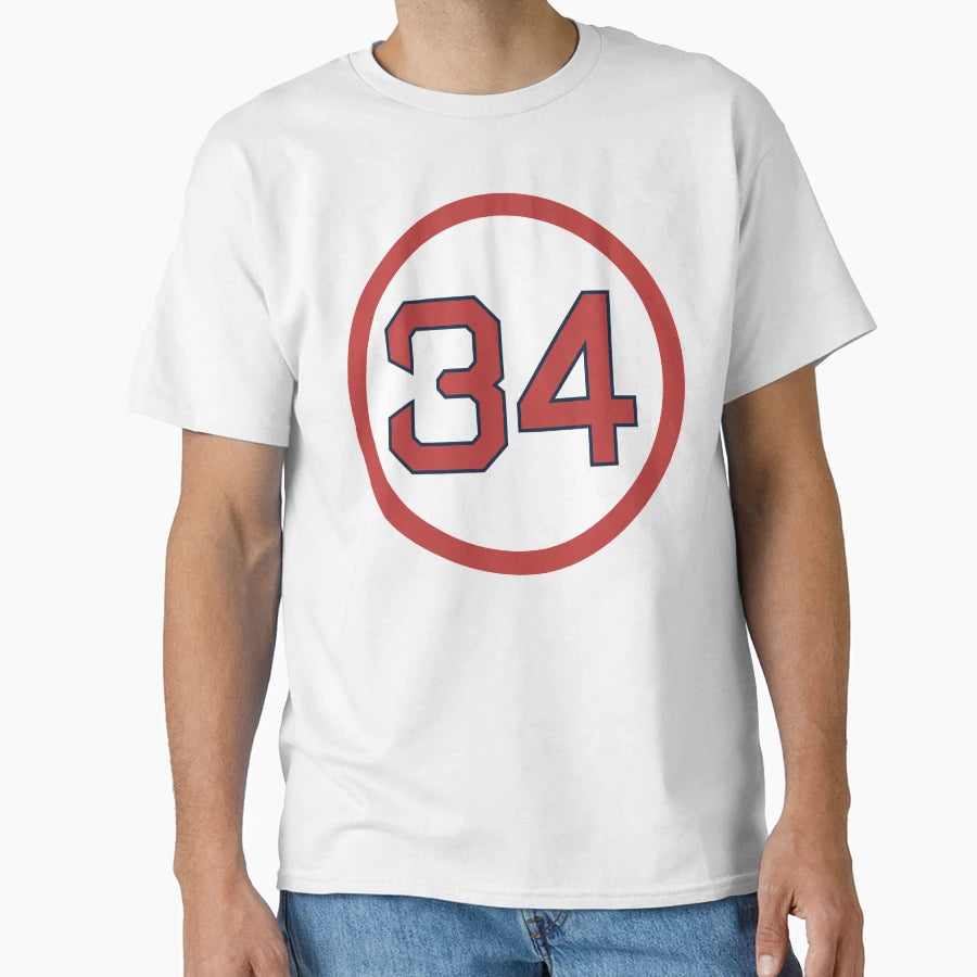 David Ortiz 34 Jersey Number T-Shirt - Custom Art Print for Adults - T-Shirt, Sweatshirt, Hoodie