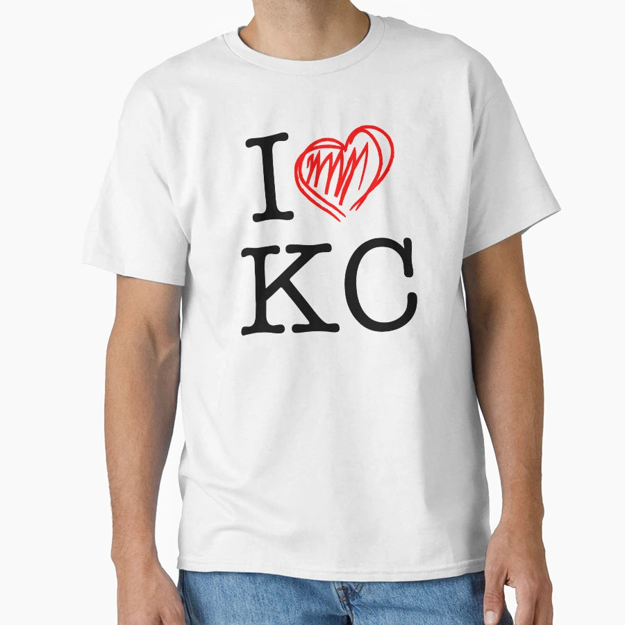 I Heart Kc Black Text T-Shirt - Streetwear Style Men Women - T-Shirt, Sweatshirt, Hoodie