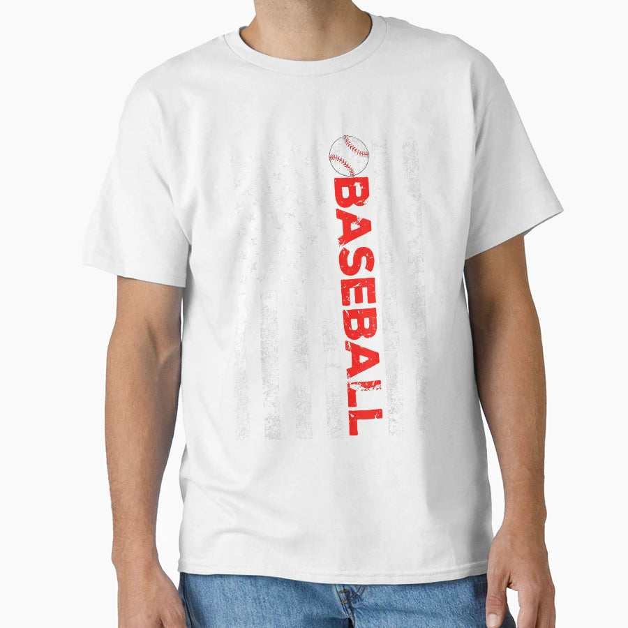 American Flag Baseball Team Gift T-Shirt - Unique Graphic Unisex - T-Shirt, Sweatshirt, Hoodie