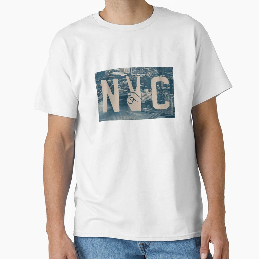 Neutral City Background Nyc Peace Sign T-Shirt - Minimalist Print Unisex - T-Shirt, Sweatshirt, Hoodie