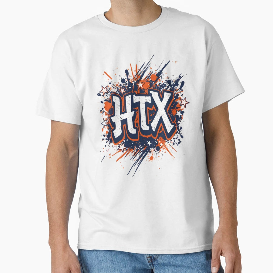 Houston Baseball Ink Splatter T-Shirt - Minimalist Print Men Women - T-Shirt, Sweatshirt, Hoodie