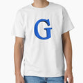 Letter G Dimensional Blue T-Shirt - Unique Graphic Unisex - T-Shirt, Sweatshirt, Hoodie