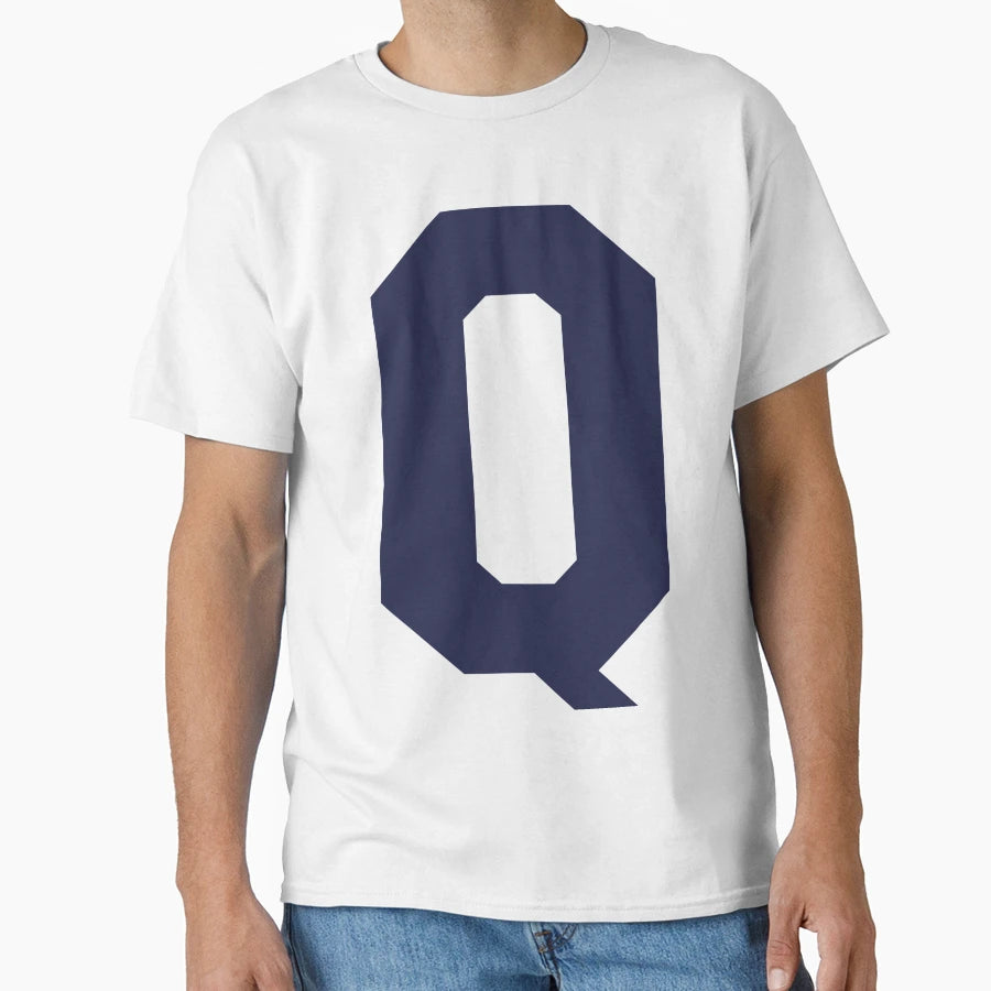 Alphabet Marine Blue Q Sports Letter Q T-Shirt - Minimalist Print Men Women - T-Shirt, Sweatshirt, Hoodie