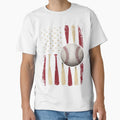 Baseball Usa Flag American Flag T-Shirt - Graphic Print Unisex - T-Shirt, Sweatshirt, Hoodie