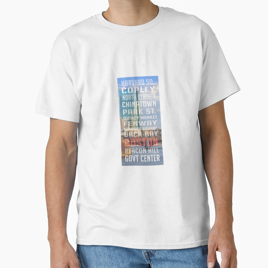 Boston Subway Stops T-Shirt - Fun Novelty Design Men Women - T-Shirt, Sweatshirt, Hoodie