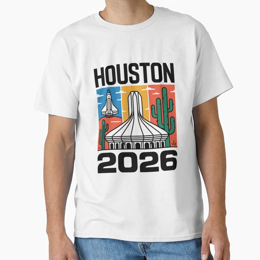 Houston 2026 Space Shuttle Football V23 T-Shirt - Streetwear Style Unisex - T-Shirt, Sweatshirt, Hoodie
