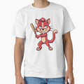 Baseball Player Cat T-Shirt - Custom Art Print Men Women - T-Shirt, Sweatshirt, Hoodie