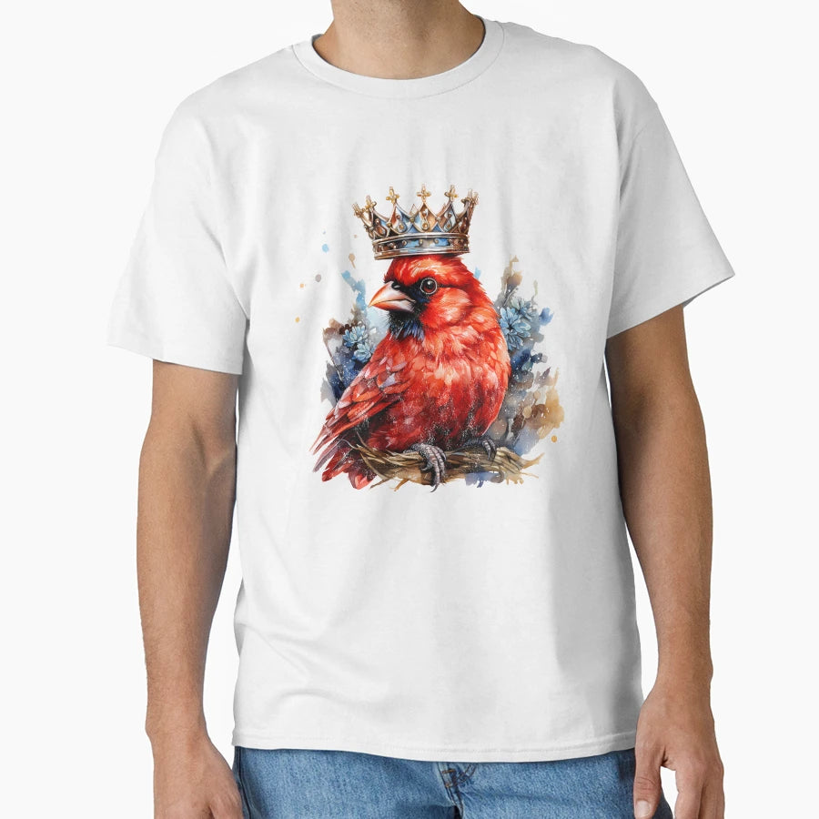 Regal Reverie Crowned Cardinal T-Shirt - Fun Novelty Design Men Women - T-Shirt, Sweatshirt, Hoodie