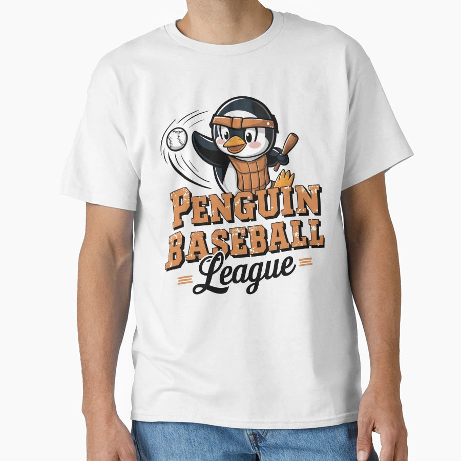 Penguin Baseball League T-Shirt - Fun Novelty Design Men Women - T-Shirt, Sweatshirt, Hoodie