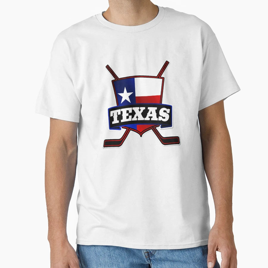 Texas Hockey Flag Logo T-Shirt - Aesthetic Graphic Men Women - T-Shirt, Sweatshirt, Hoodie