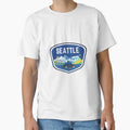 Seattle Badge T-Shirt - Novelty Apparel for Adults - T-Shirt, Sweatshirt, Hoodie