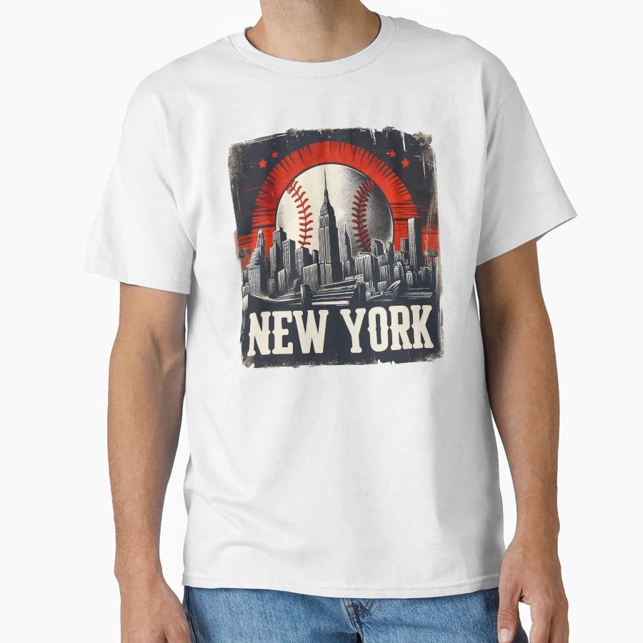 New York Baseball Skyline T-Shirt - Novelty Apparel Men Women - T-Shirt, Sweatshirt, Hoodie
