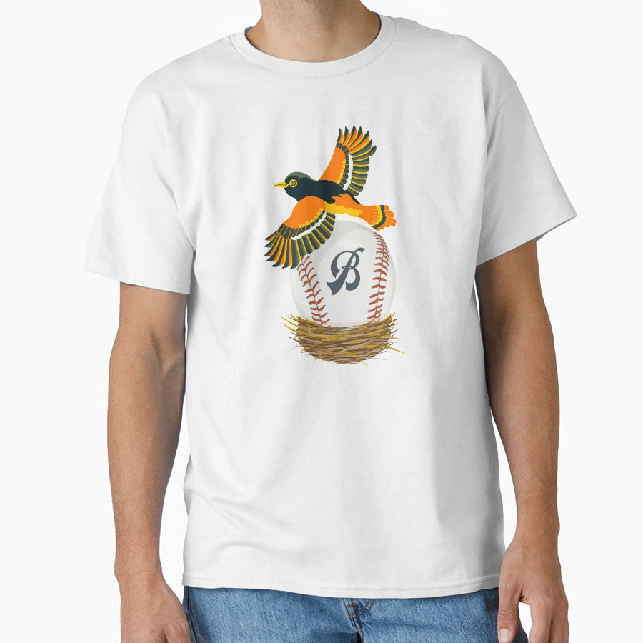 Play Ball Oriole Baseball Initial B T-Shirt - Novelty Apparel Men Women - T-Shirt, Sweatshirt, Hoodie