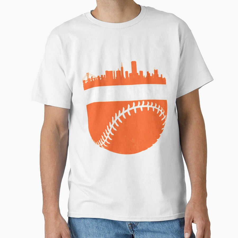 San Francisco Cali Skyline Baseball T-Shirt - Graphic Print for Adults - T-Shirt, Sweatshirt, Hoodie