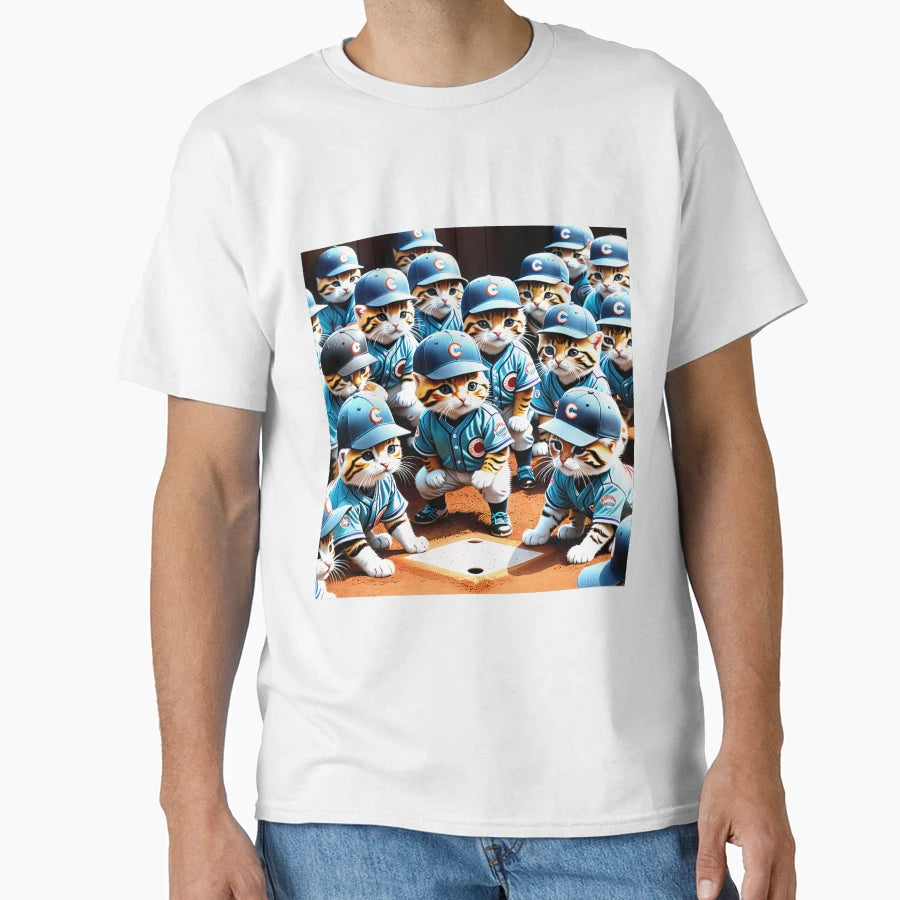 Kitten Baseball Team T-Shirt - Custom Art Print Unisex - T-Shirt, Sweatshirt, Hoodie