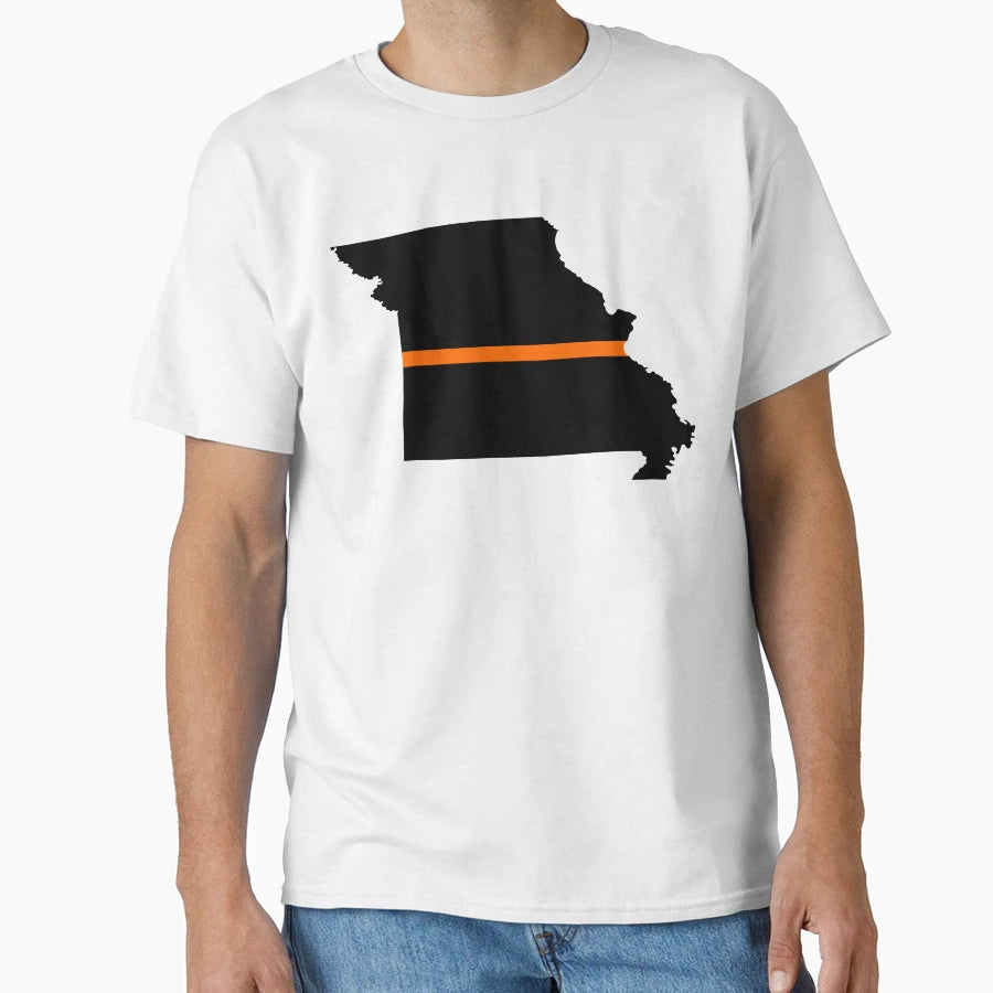 Missouri Thin Orange Line T-Shirt - Custom Art Print Men Women - T-Shirt, Sweatshirt, Hoodie