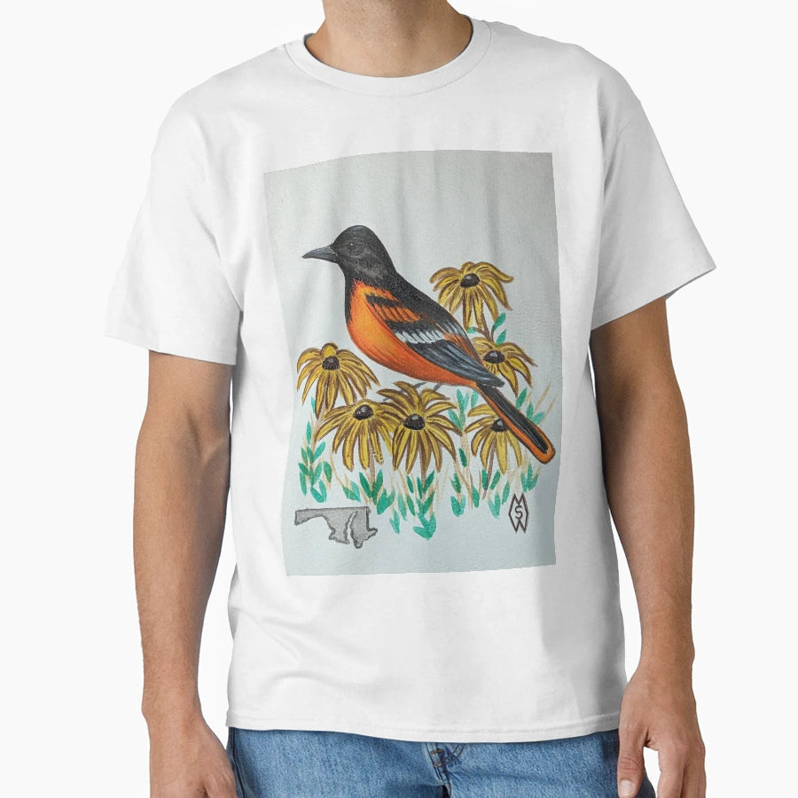 Maryland State Bird And Flower T-Shirt - Aesthetic Graphic Unisex - T-Shirt, Sweatshirt, Hoodie