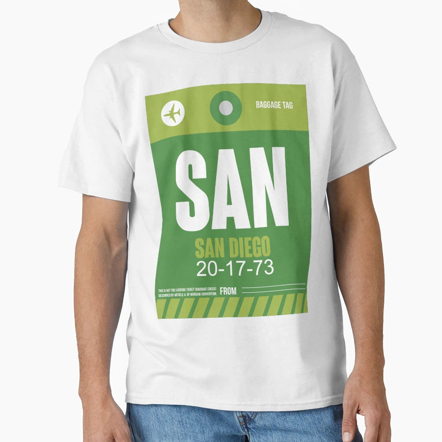 San Diego Luggage Tag 1 T-Shirt - Unique Graphic for Adults - T-Shirt, Sweatshirt, Hoodie