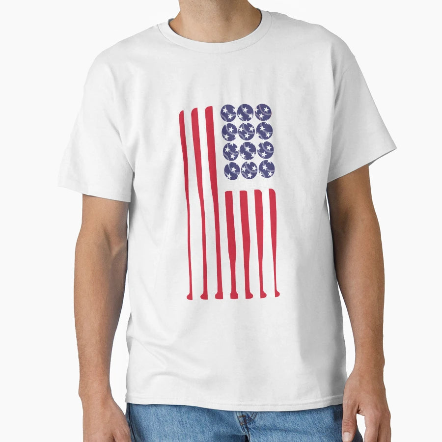 American Flag Baseball Player Gift T-Shirt - Streetwear Style for Adults - T-Shirt, Sweatshirt, Hoodie