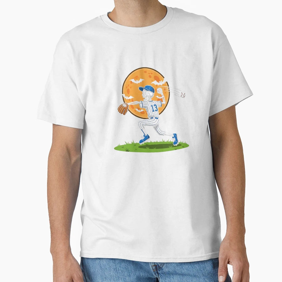 Baseball Skeleton Halloween Baseball T-Shirt - Unique Graphic for Adults - T-Shirt, Sweatshirt, Hoodie