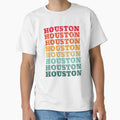 Houston Repeated Sunset Colors T-Shirt - Casual Everyday Wear Unisex - T-Shirt, Sweatshirt, Hoodie