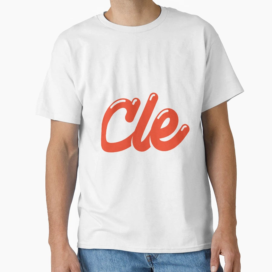 Cleveland Cle Bubble Script Oranger T-Shirt - Aesthetic Graphic Men Women - T-Shirt, Sweatshirt, Hoodie