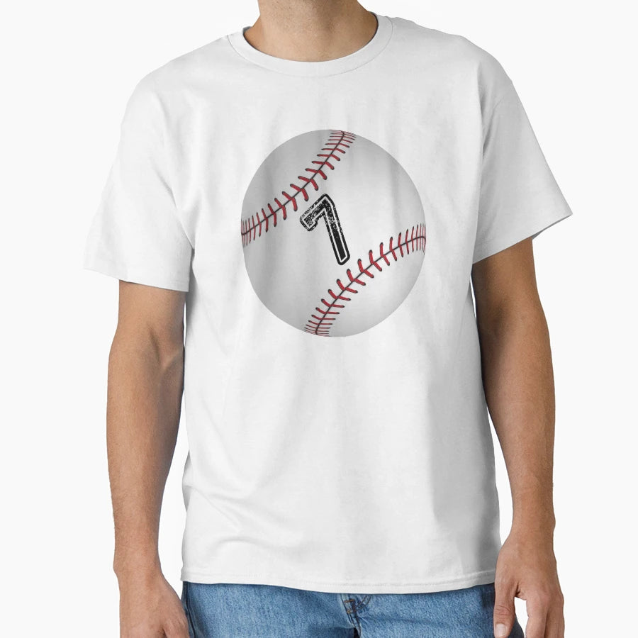 Baseball Ball Number 7 Seven T-Shirt - Fun Novelty Design Unisex - T-Shirt, Sweatshirt, Hoodie