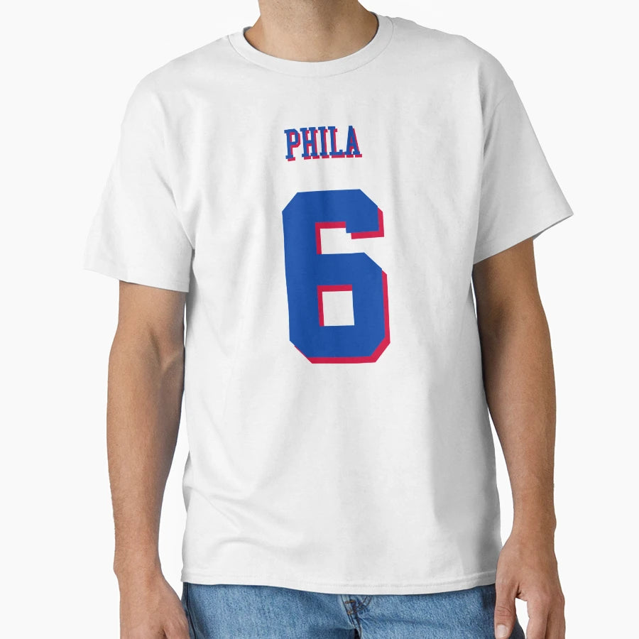 Julius Erving Dr J Team Jersey No 6 T-Shirt - Fun Novelty Design Men Women - T-Shirt, Sweatshirt, Hoodie