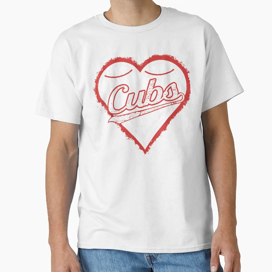 Heart Throwbacks Cubs T-Shirt - Minimalist Print Men Women - T-Shirt, Sweatshirt, Hoodie