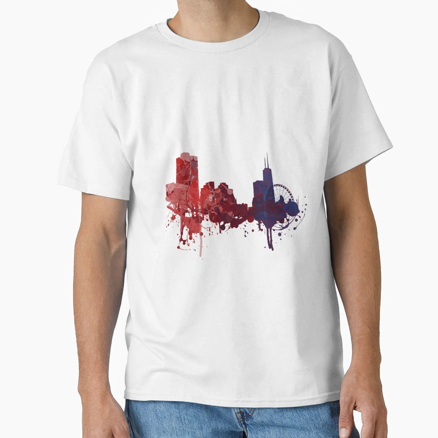 Chicago Painted Skylines T-Shirt - Streetwear Style Men Women - T-Shirt, Sweatshirt, Hoodie