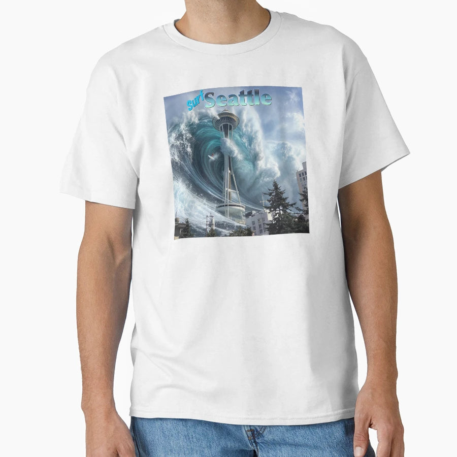 Surf Seattle T-Shirt - Minimalist Print Unisex - T-Shirt, Sweatshirt, Hoodie