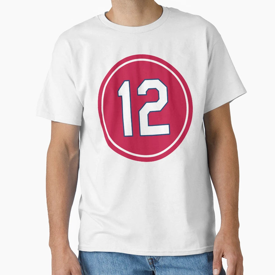 Lance Berkman 12 Jersey Number T-Shirt - Novelty Apparel for Adults - T-Shirt, Sweatshirt, Hoodie
