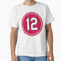 Lance Berkman 12 Jersey Number T-Shirt - Novelty Apparel for Adults - T-Shirt, Sweatshirt, Hoodie