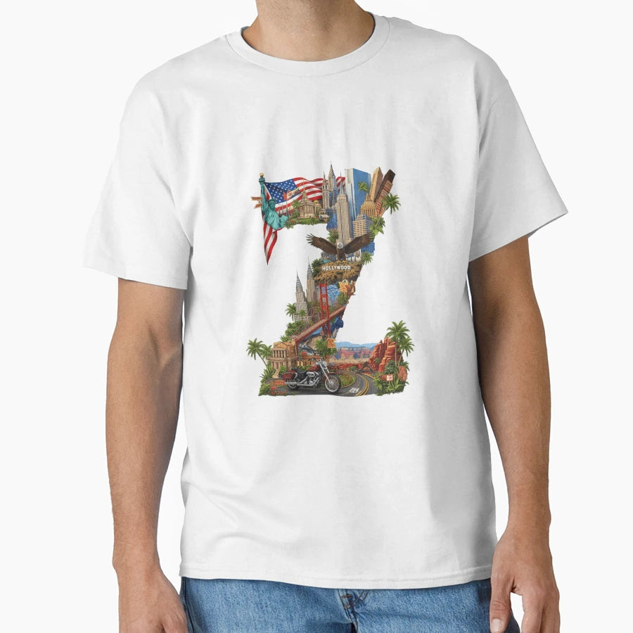Copy Alphabet Usa Z T-Shirt - Graphic Print for Adults - T-Shirt, Sweatshirt, Hoodie