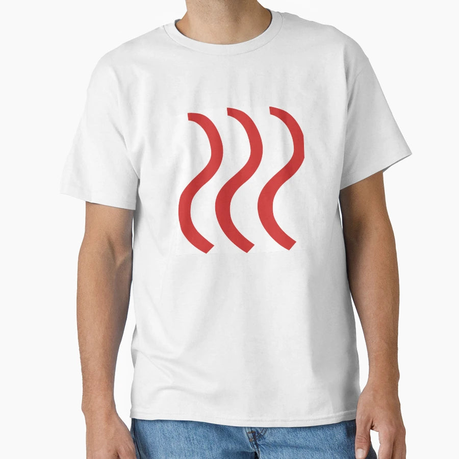 Red Wave Line Pattern Abstract T-Shirt - Fun Novelty Design for Adults - T-Shirt, Sweatshirt, Hoodie