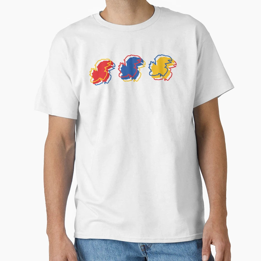Ku Jayhawks Pattern White T-Shirt - Graphic Print Unisex - T-Shirt, Sweatshirt, Hoodie