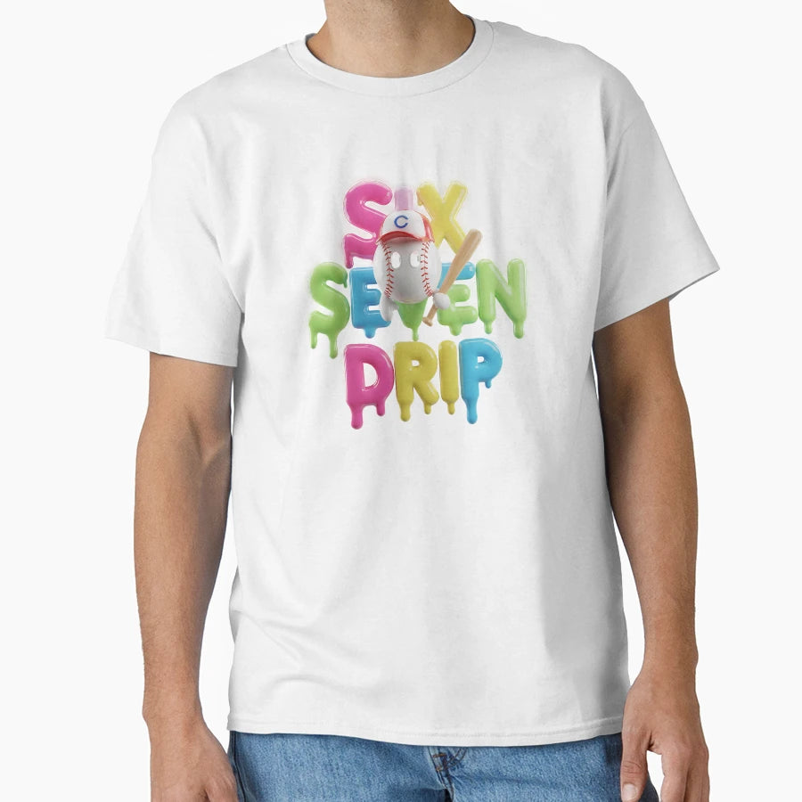 Baseball Drip Number 67 Fun Six Seven T-Shirt - Trendy Graphic for Adults - T-Shirt, Sweatshirt, Hoodie