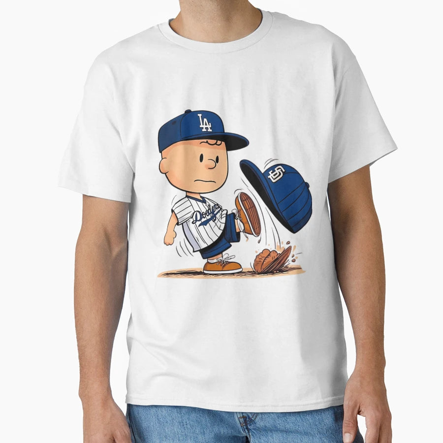 Charlie Brown Los Dodgers Mound T-Shirt - Custom Art Print Unisex - T-Shirt, Sweatshirt, Hoodie
