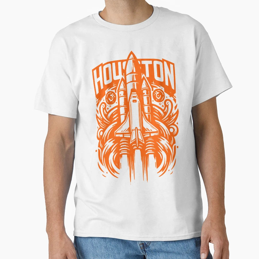 Houston Rocket T-Shirt - Novelty Apparel Unisex - T-Shirt, Sweatshirt, Hoodie
