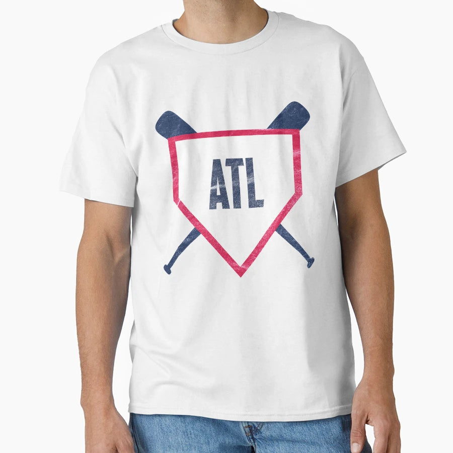Atlanta Abbreviation Baseball Home Plate T-Shirt - Novelty Apparel Unisex - T-Shirt, Sweatshirt, Hoodie