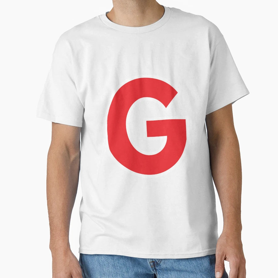 G Initial Letter G Red And White T-Shirt - Minimalist Print for Adults - T-Shirt, Sweatshirt, Hoodie