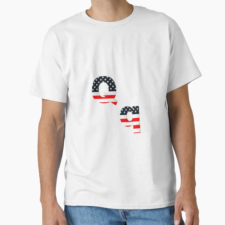 Alphabet Usa Q T-Shirt - Minimalist Print Men Women - T-Shirt, Sweatshirt, Hoodie