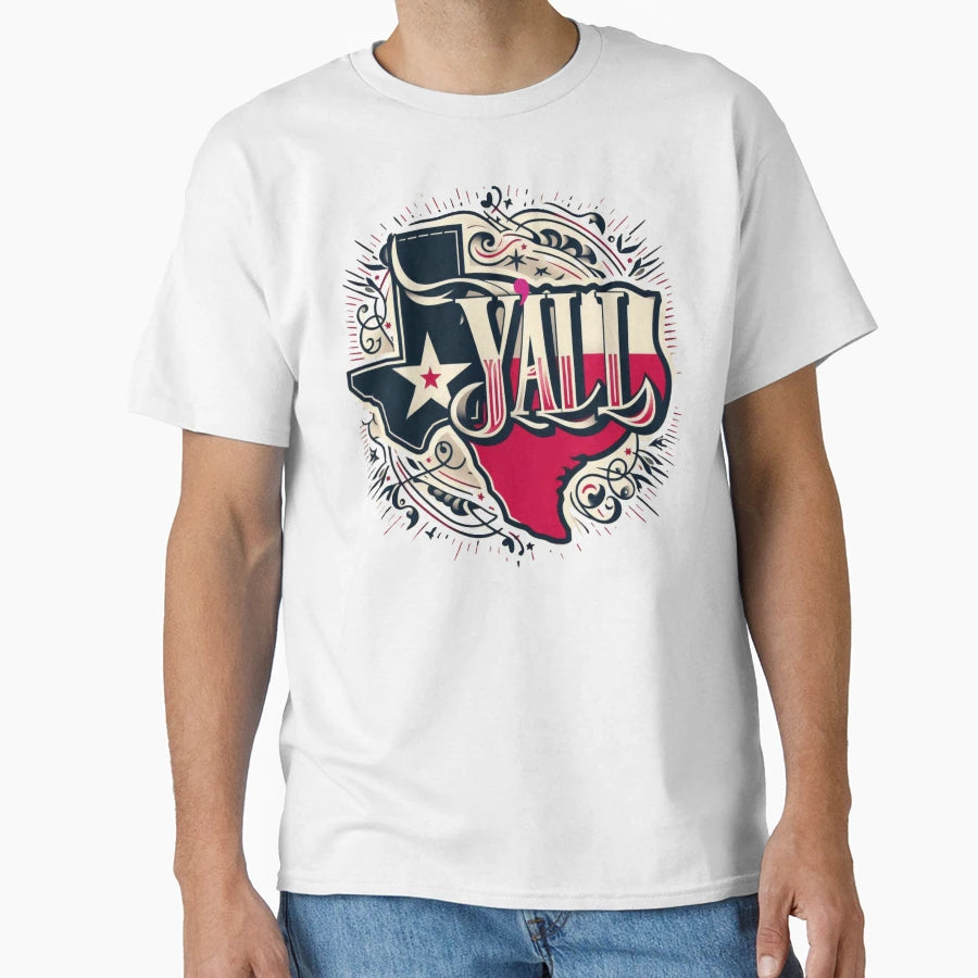 Yall Texas Red White And Blue T-Shirt - Streetwear Style for Adults - T-Shirt, Sweatshirt, Hoodie