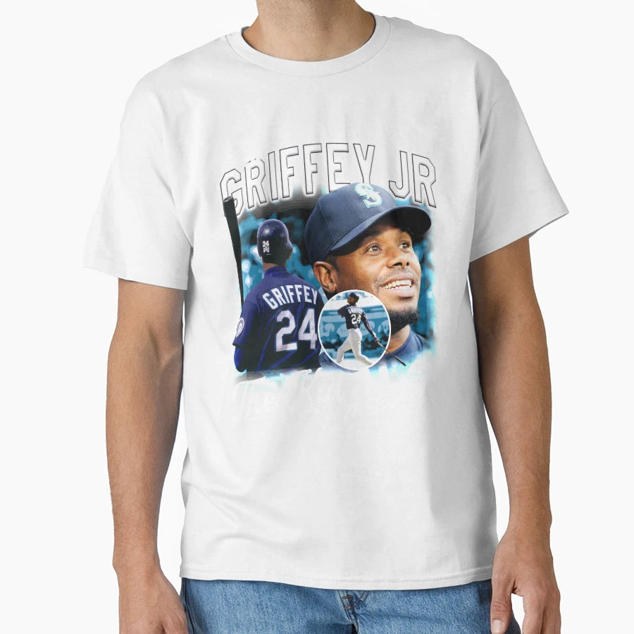 Ken Griffey Jr Baseball Signature T-Shirt - Fun Novelty Design for Adults - T-Shirt, Sweatshirt, Hoodie