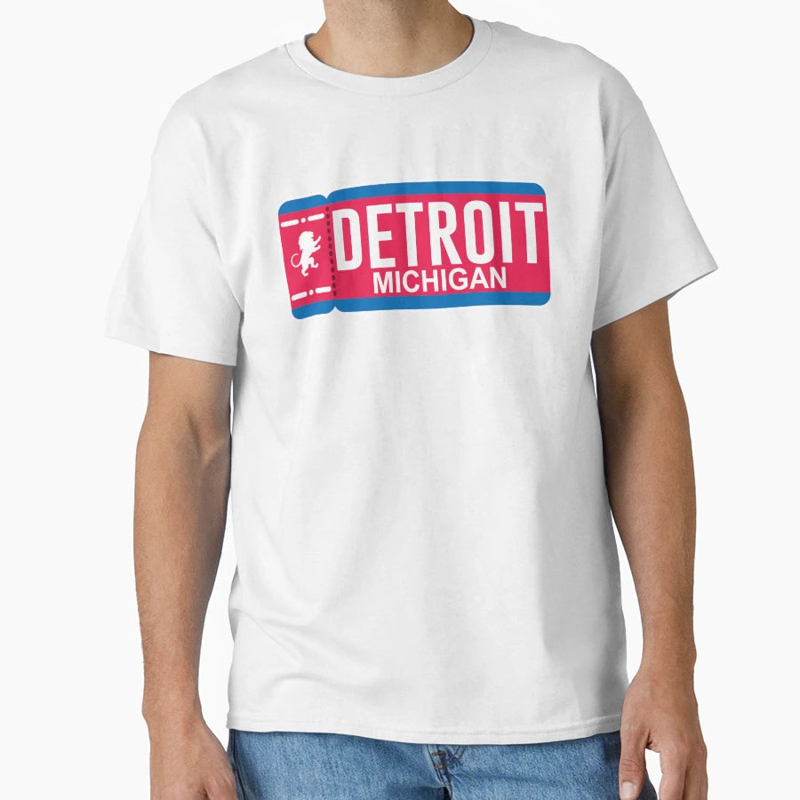 Detroit Ticket 3 T-Shirt - Custom Art Print Unisex - T-Shirt, Sweatshirt, Hoodie