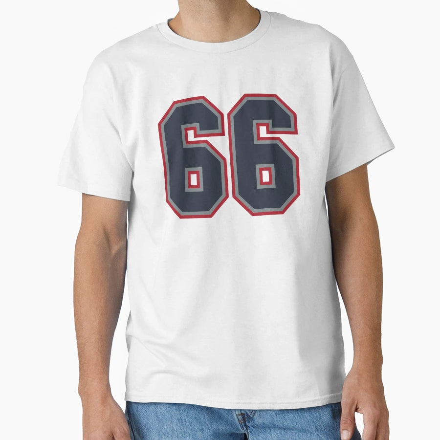 66 Navy Grey Red Sports Number Sixty T-Shirt - Trendy Graphic for Adults - T-Shirt, Sweatshirt, Hoodie