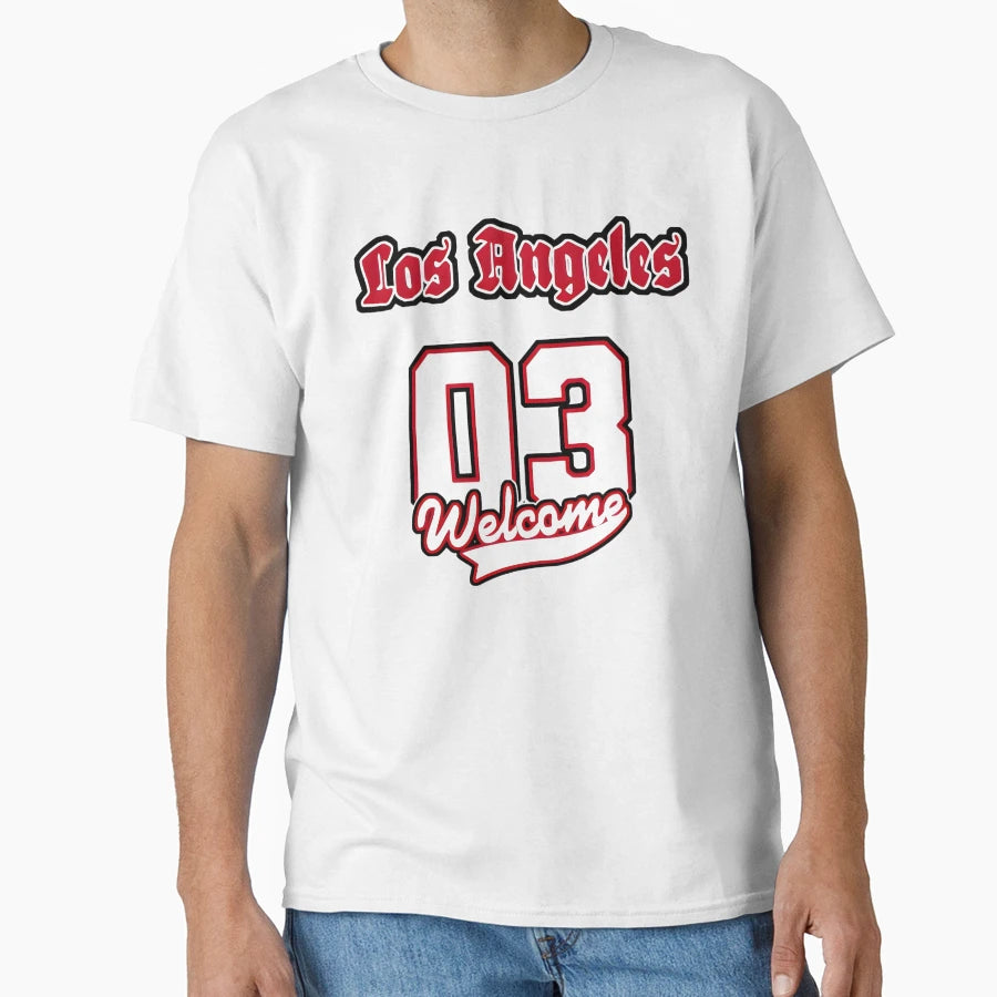 Los Angeles 03 Welcome Varsity T-Shirt - Novelty Apparel Men Women - T-Shirt, Sweatshirt, Hoodie
