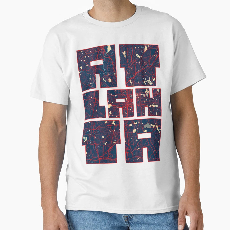 Atlanta City Map Georgia Usa Hope T-Shirt - Fun Novelty Design Unisex - T-Shirt, Sweatshirt, Hoodie