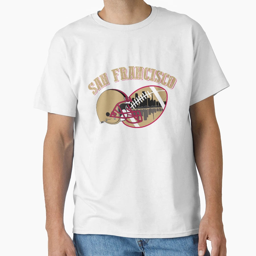 Sf San Francisco Football T-Shirt - Novelty Apparel for Adults - T-Shirt, Sweatshirt, Hoodie
