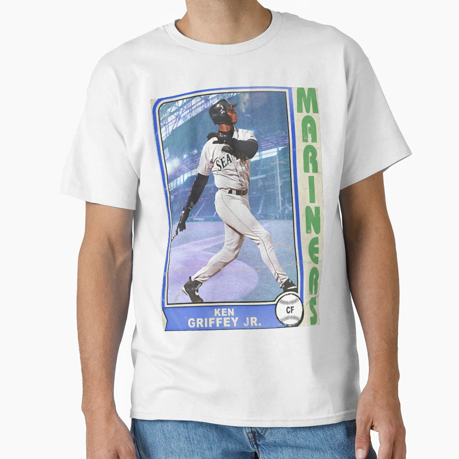 Ken Griffey Jr Trading Card T-Shirt - Minimalist Print for Adults - T-Shirt, Sweatshirt, Hoodie
